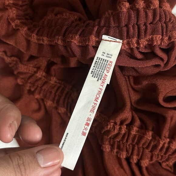 Free People Intimately Meant To Be Bodysuit S In Red / Rust Bell Long Sleeve - Picture 16 of 16